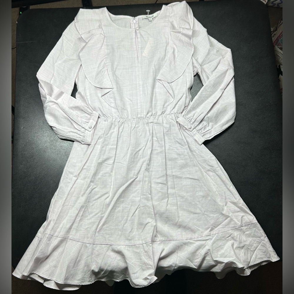 Madewell Women’s Size 0 Ruffle Shoulder Light Purple Mini Dress